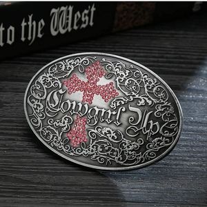 New cross cowgirl up western country belt buckle approximately 2.9x3.9.